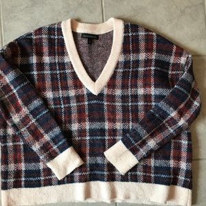 Banana republic plaid oversized wool sweater